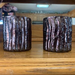 Pink zebra candle holder